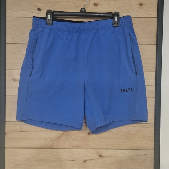 NOBULL Men's Blue Athletic Training Shorts 8" Inseam Large - Picture 3 of 5